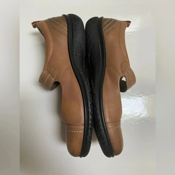 Ecco Glebe Tan Leather Mary Jane Hook Loop Strap Sandal Shoes Sz 38 - Picture 6 of 10